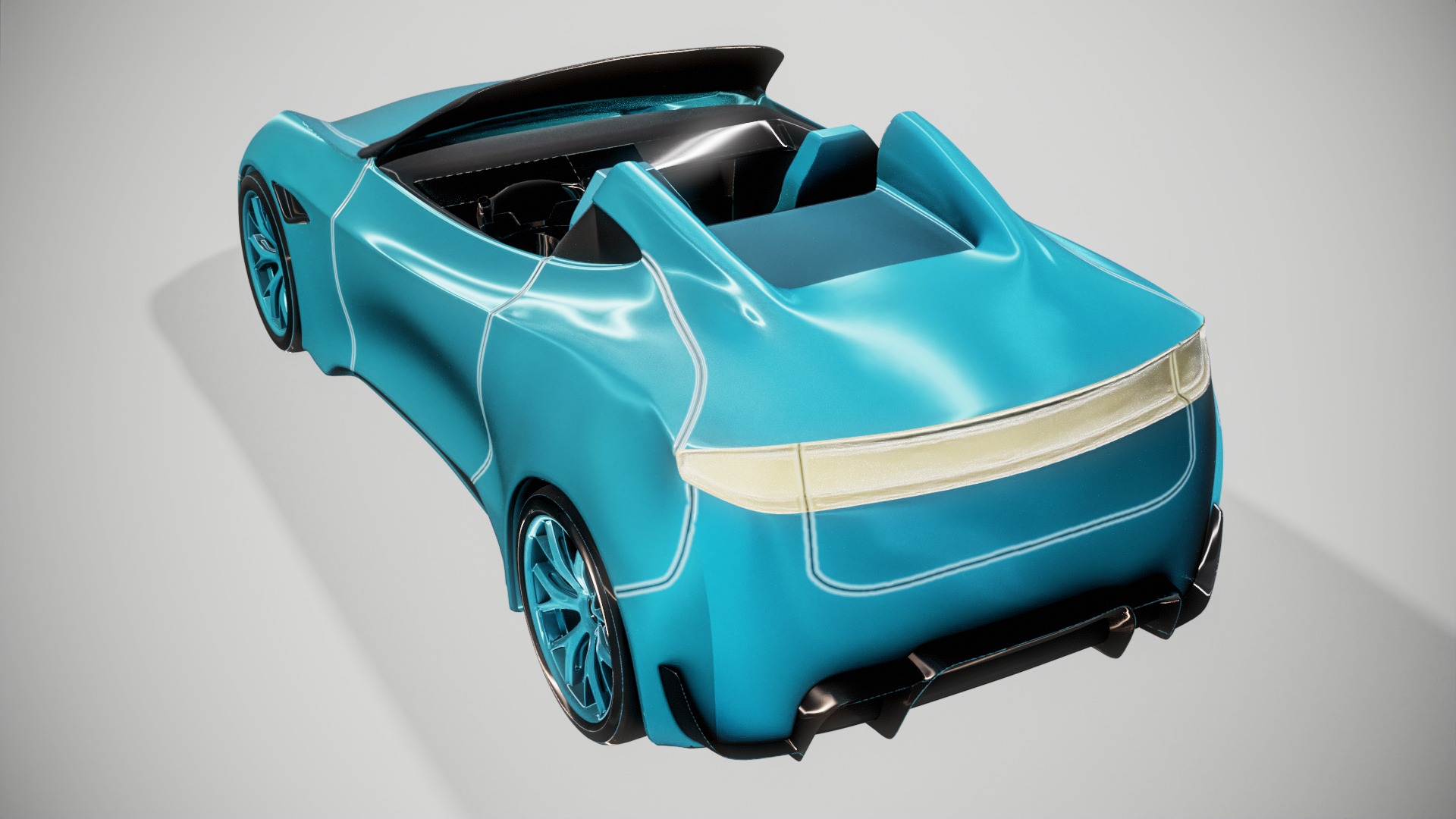 Current Convertible Car 3D model_4
