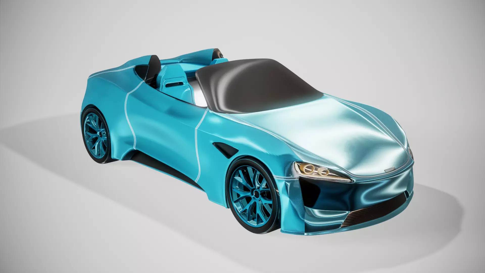 Current Convertible Car 3D model_0
