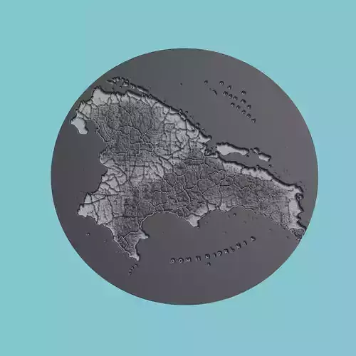 Dominican Republic Map Medallion