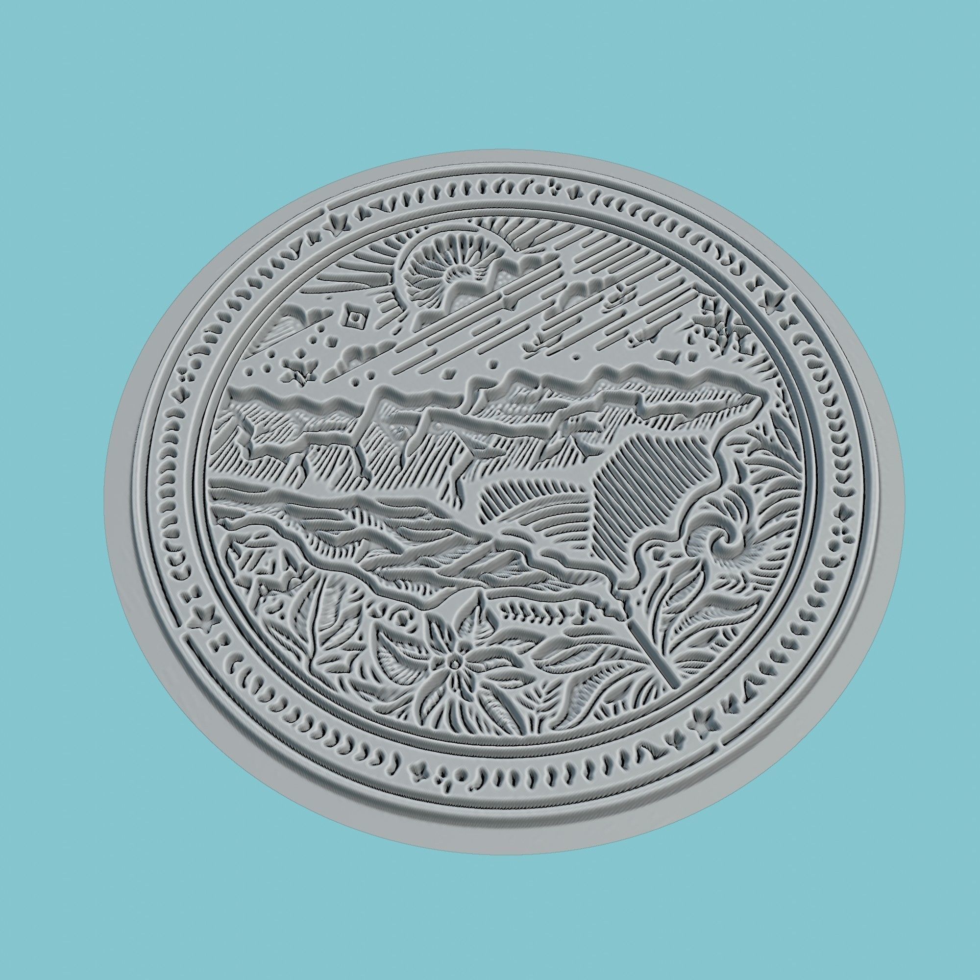 East Timor Map Medallion 3D print model_3