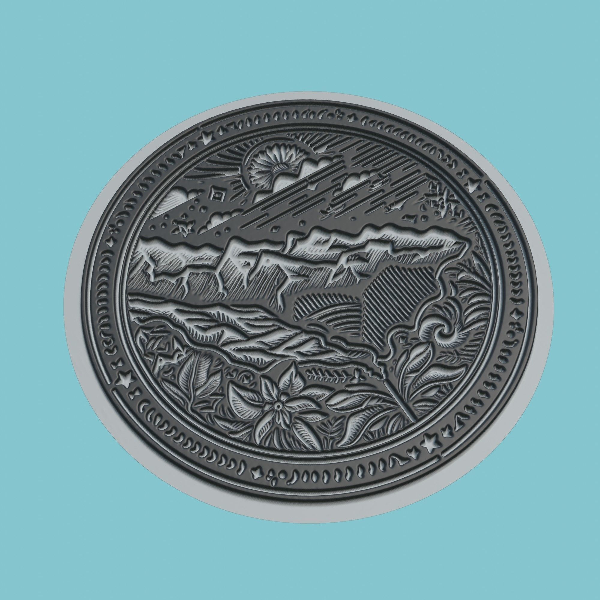 East Timor Map Medallion 3D print model_1