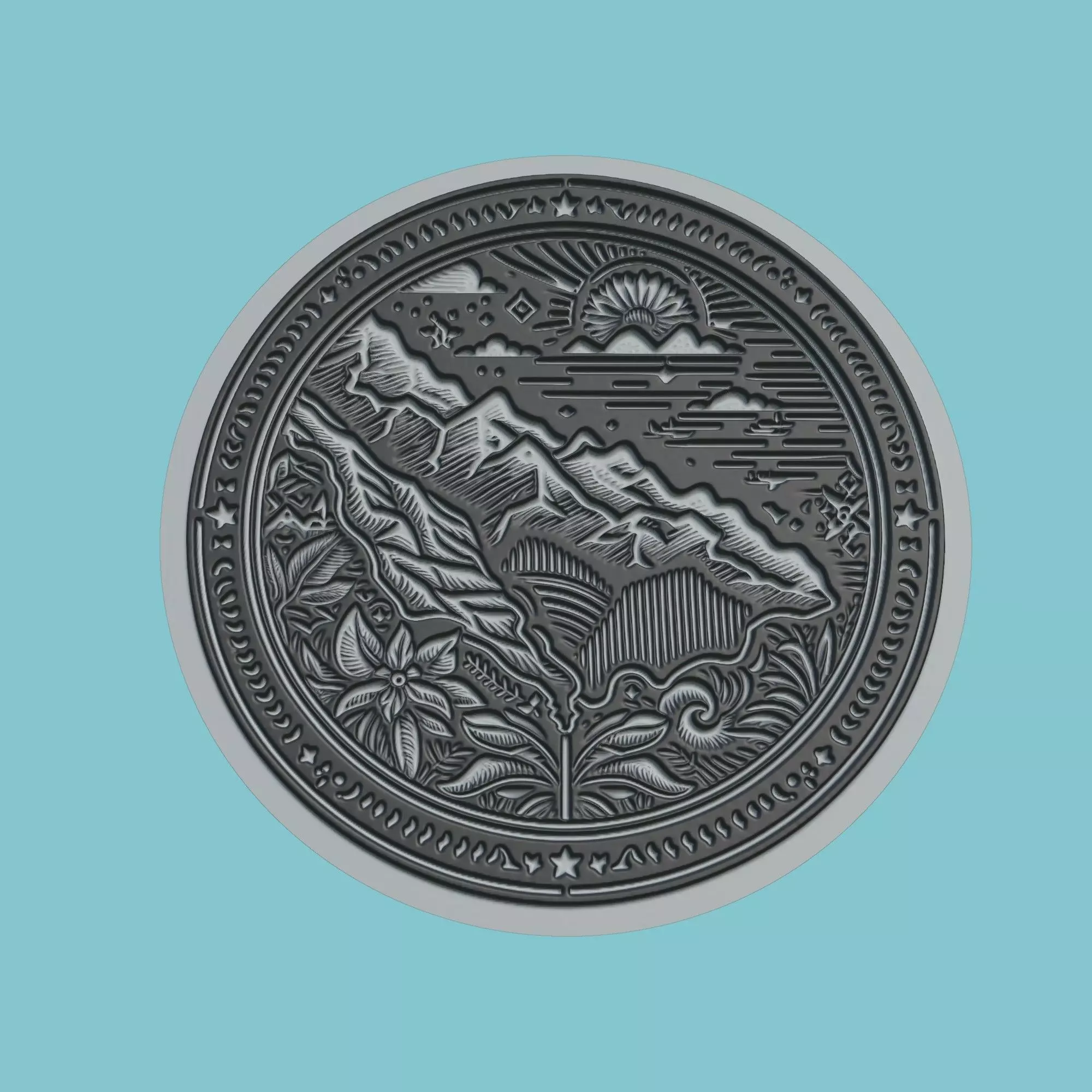 East Timor Map Medallion 3D print model_0