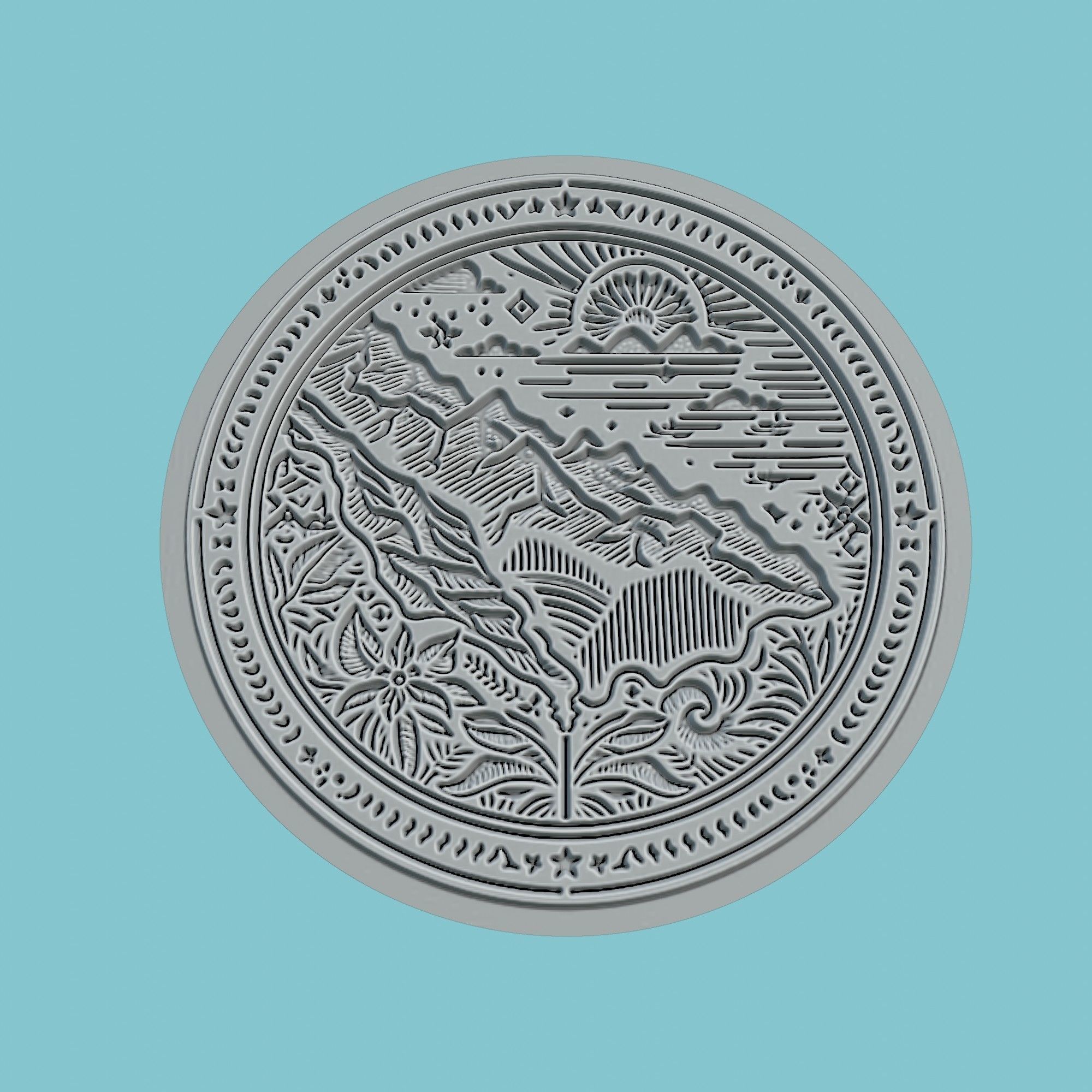 East Timor Map Medallion 3D print model_2