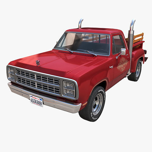 1979 Dodge Lil Red Express truck Low-poly 3D model