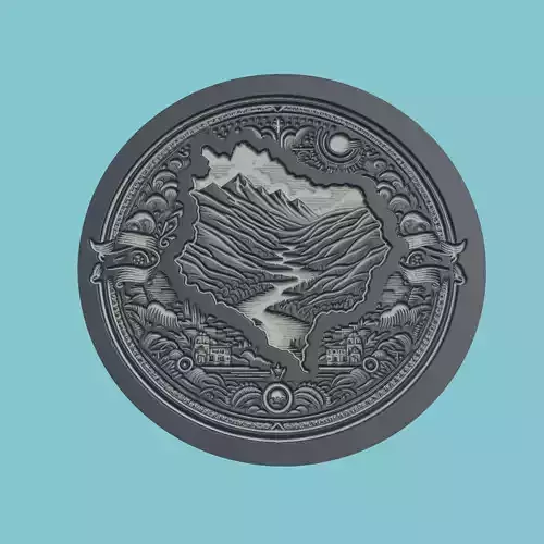 Ecuador Map Medallion 3D print model
