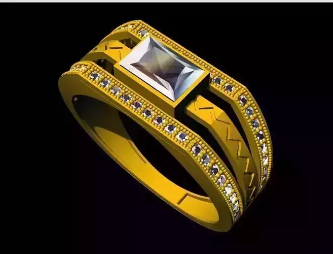 ladies stone ring 3dm file