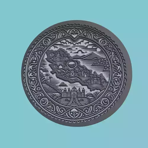 El Salvador Map Medallion