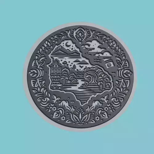 El Salvador Map Medallion