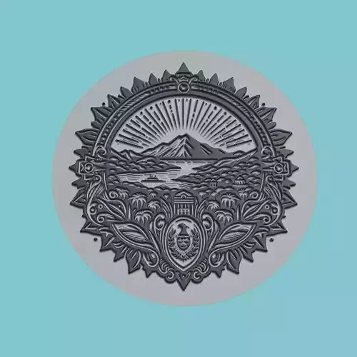 El Salvador Map Medallion