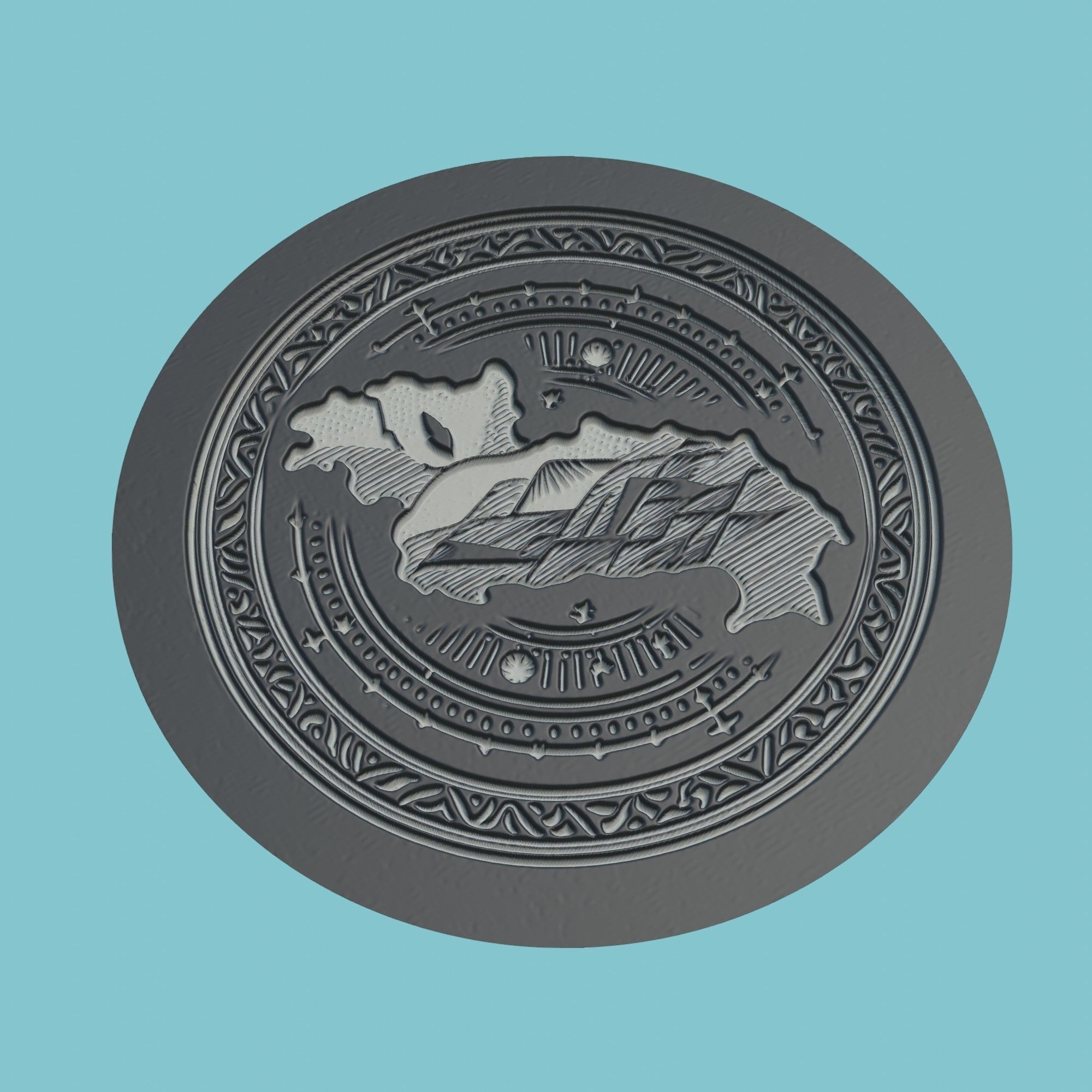 El Salvador Map Medallion 3D print model_1