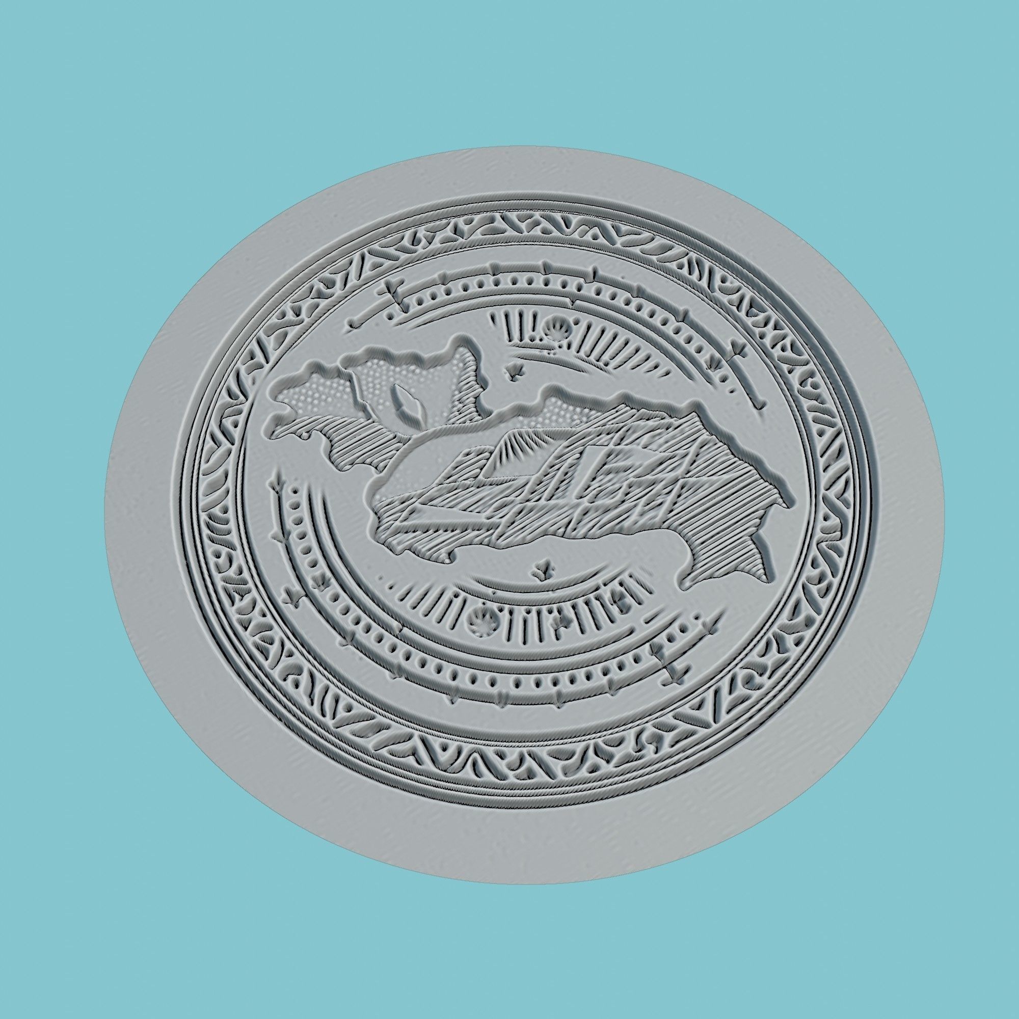 El Salvador Map Medallion 3D print model_3
