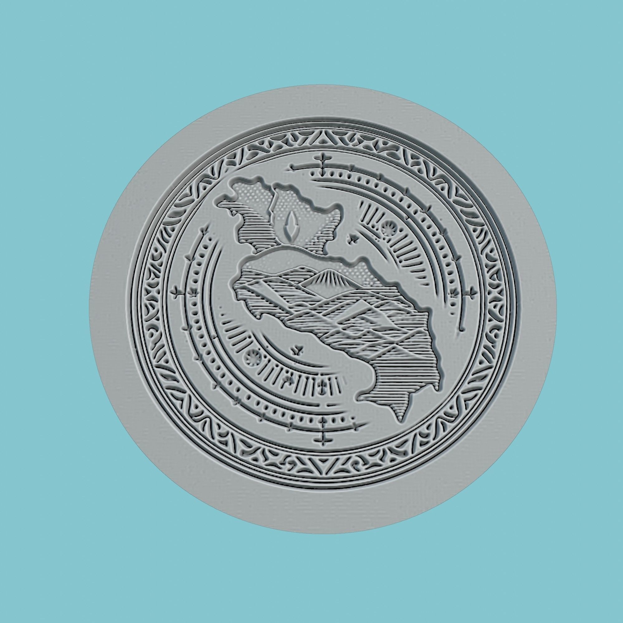 El Salvador Map Medallion 3D print model_2