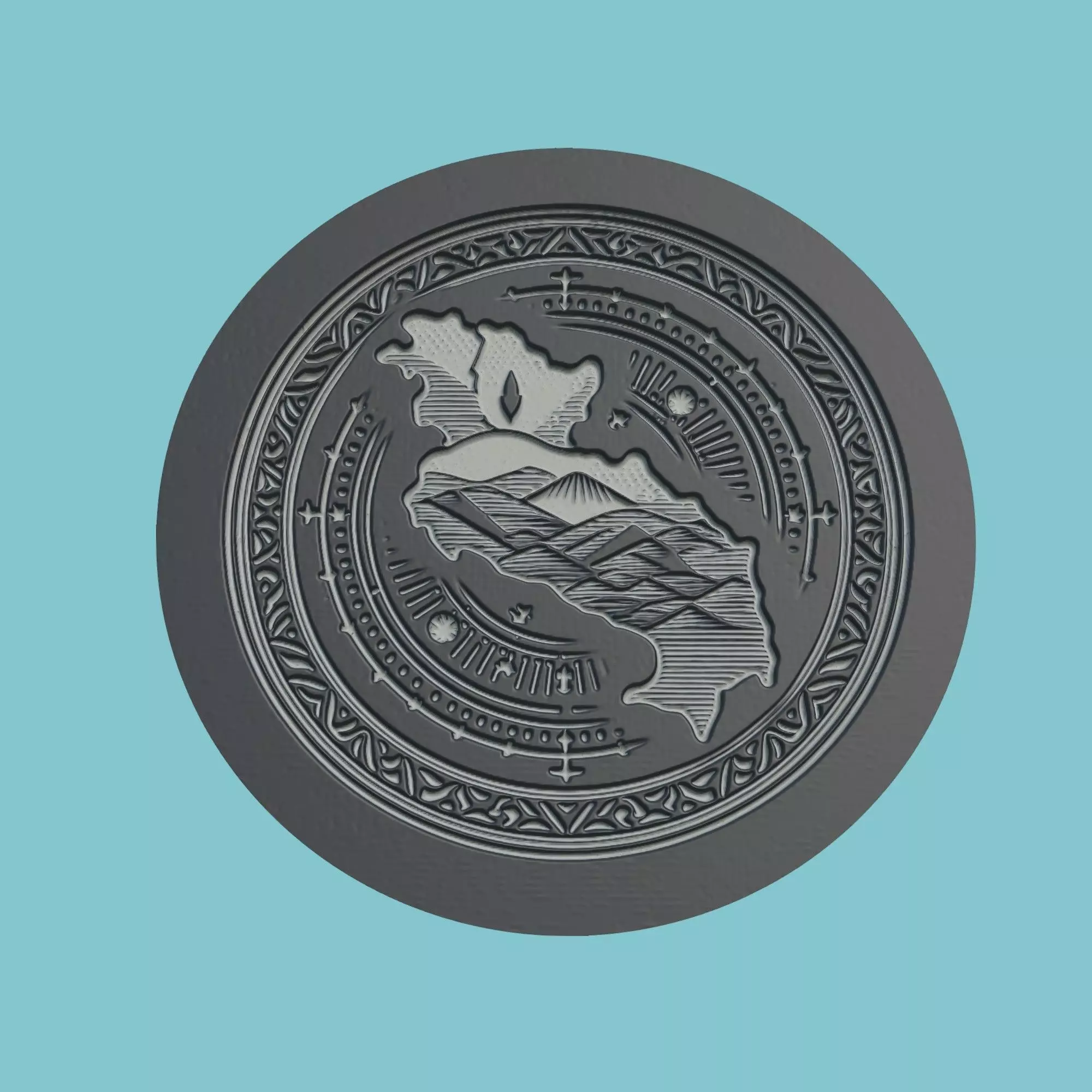 El Salvador Map Medallion 3D print model_0