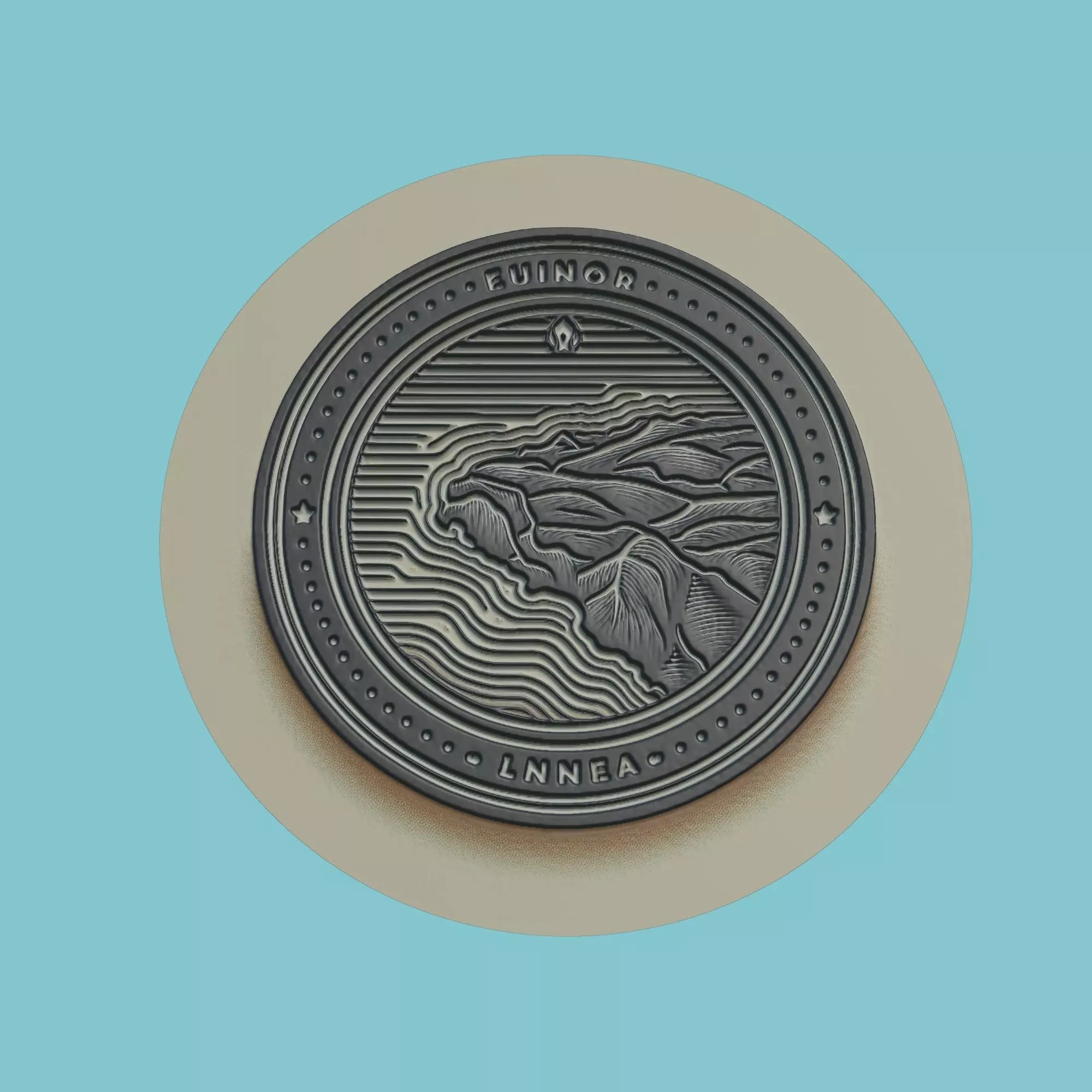 Equatorial Guinea Map Medallion 3D print model