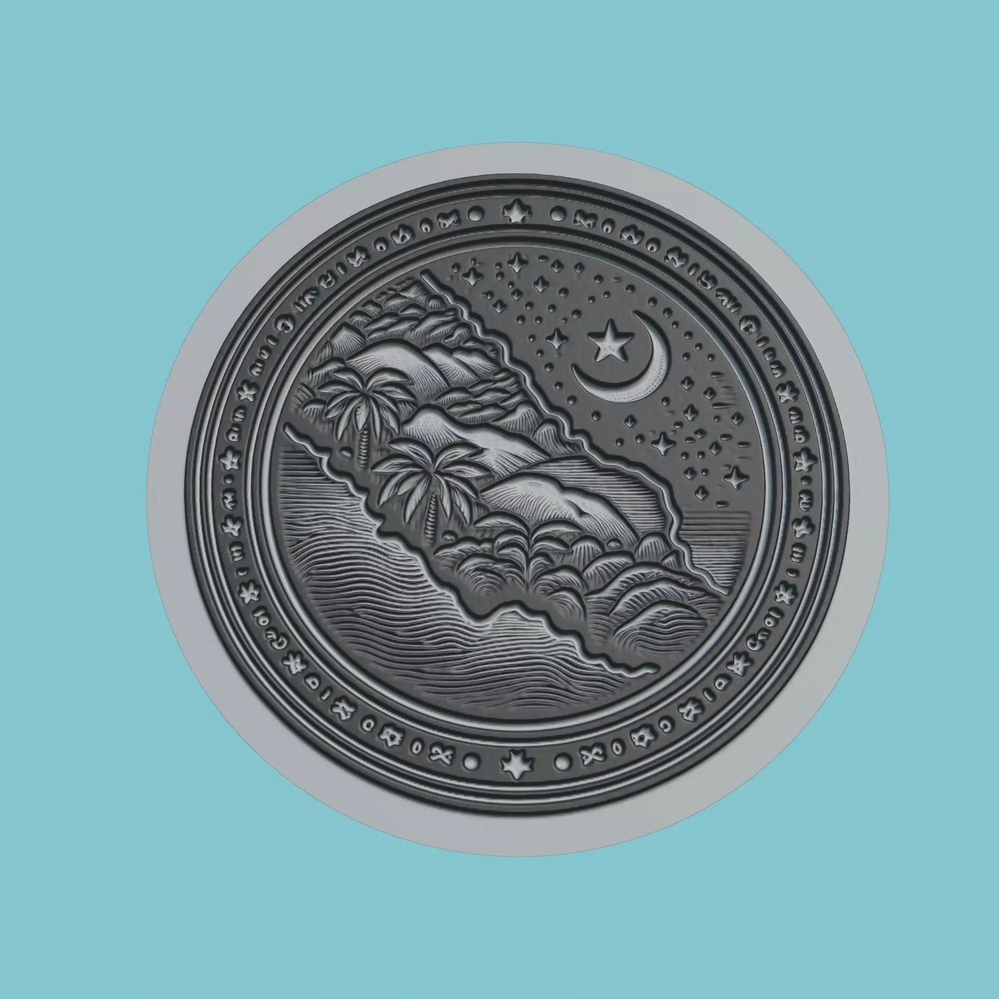 Equatorial Guinea Map Medallion 3D print model