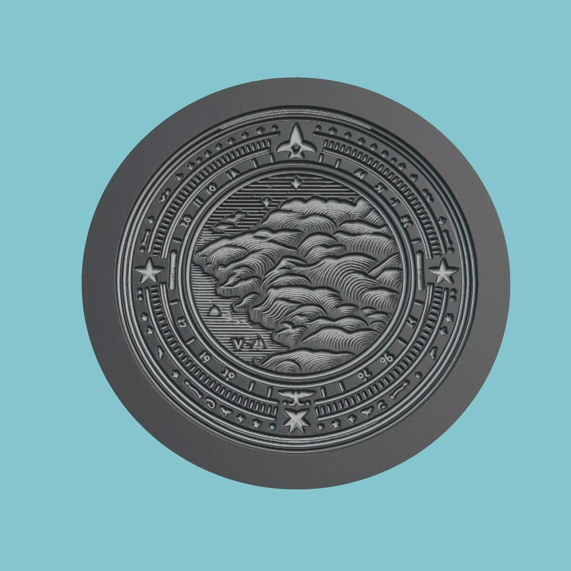 Equatorial Guinea Map Medallion 3D print model_0