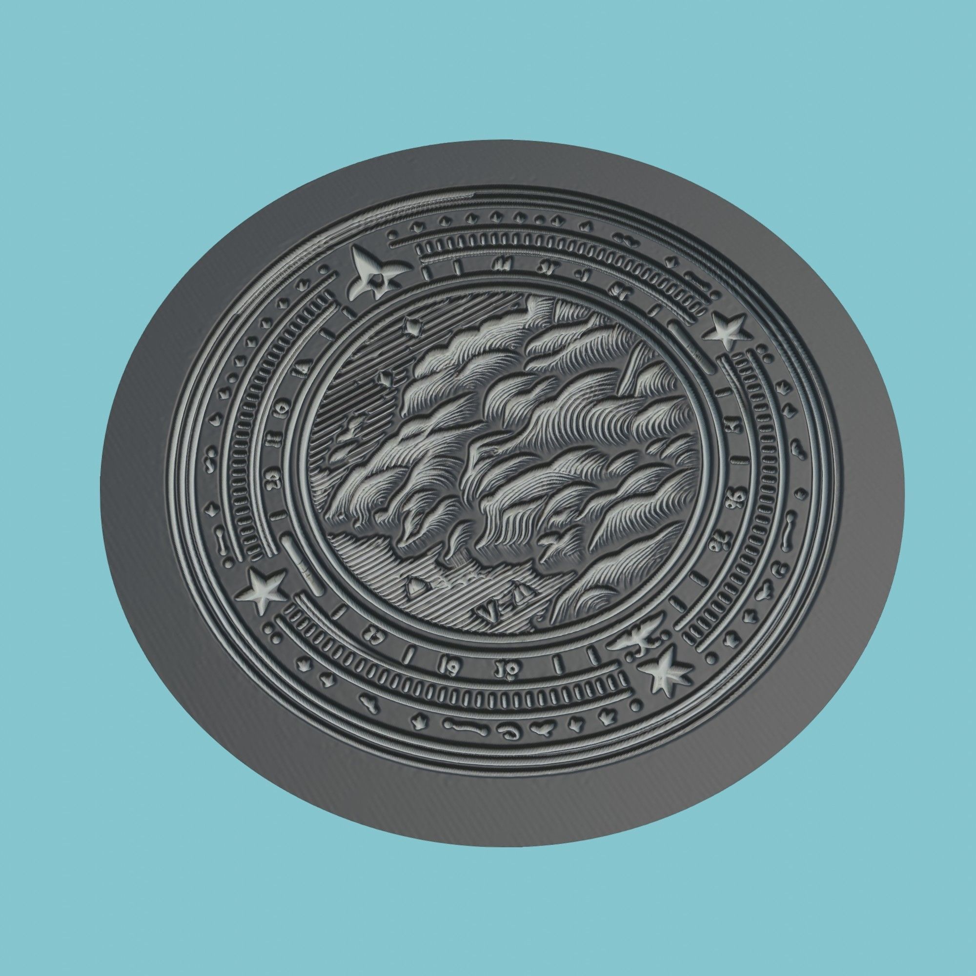 Equatorial Guinea Map Medallion 3D print model_1
