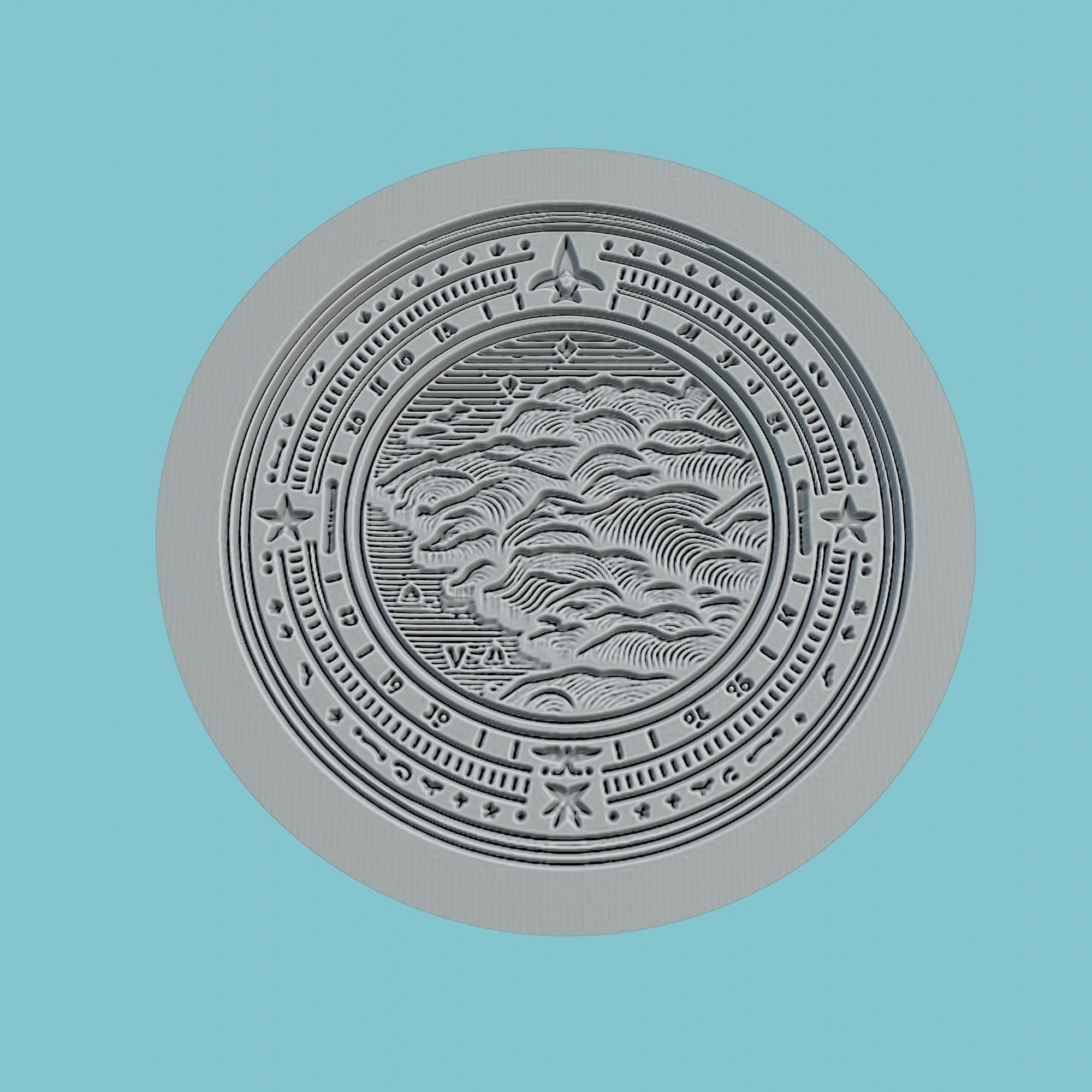 Equatorial Guinea Map Medallion 3D print model_2