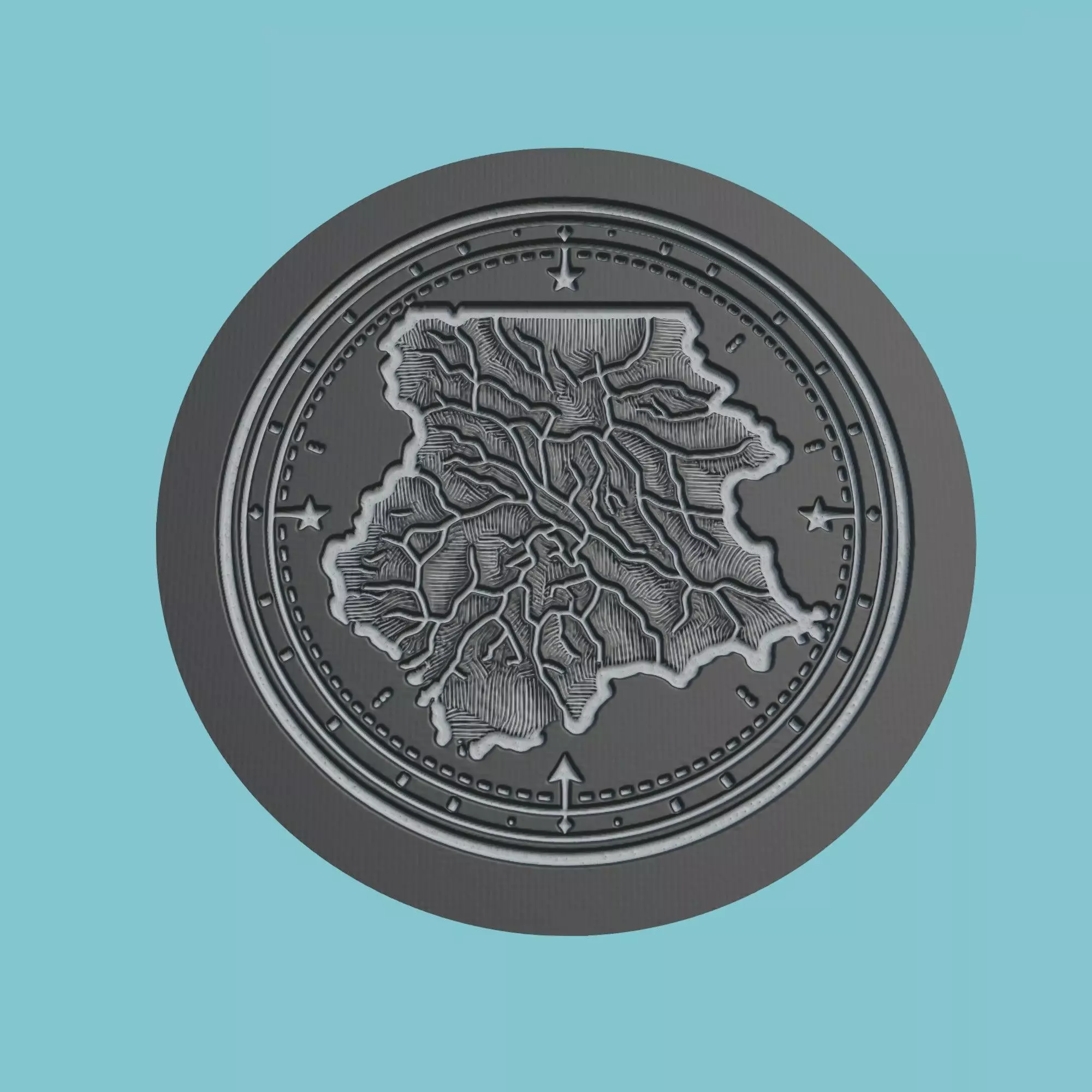 Equatorial Guinea Map Medallion 3D print model