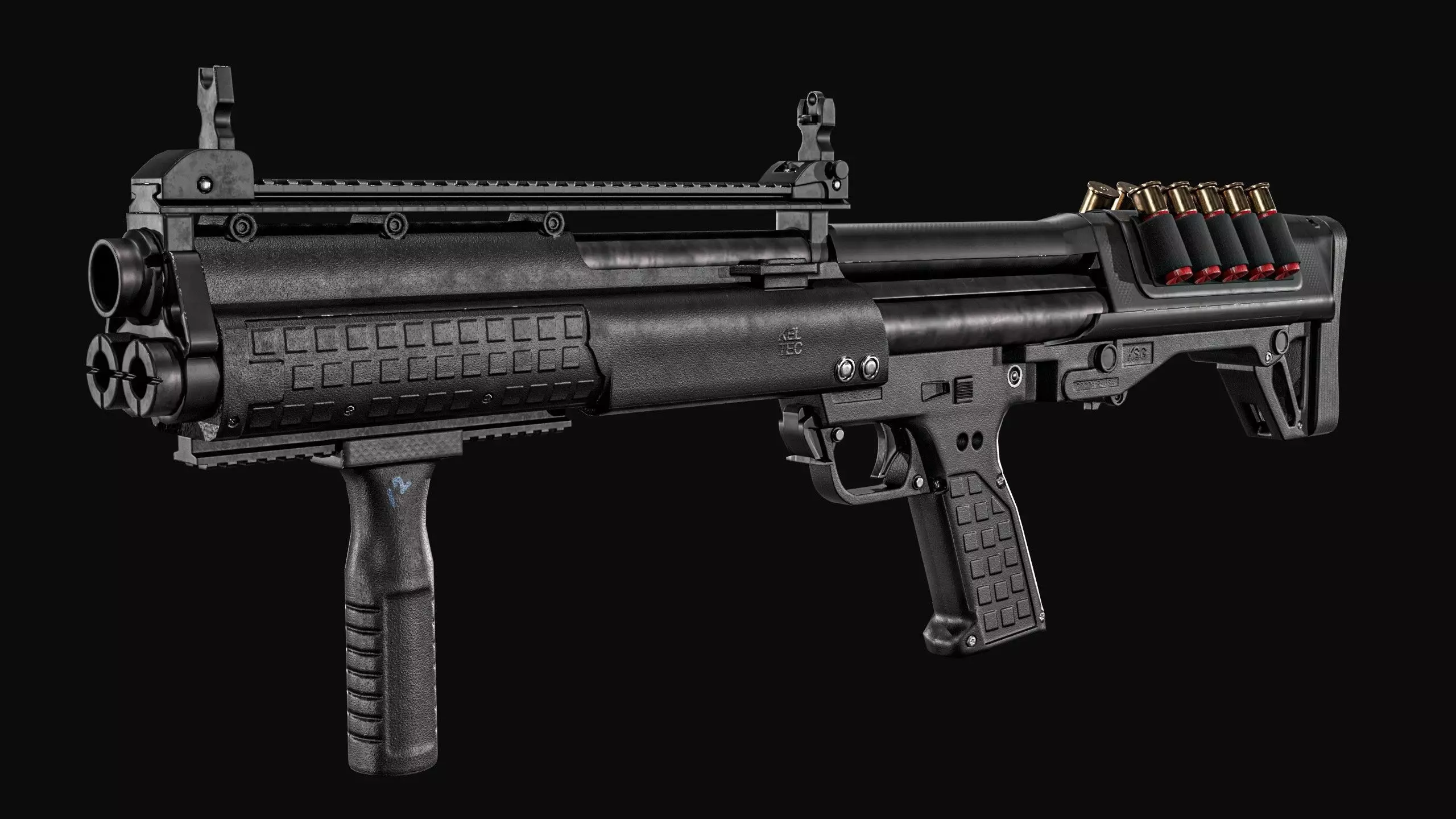 KelTec KSG Shotgun Low-poly 3D model
