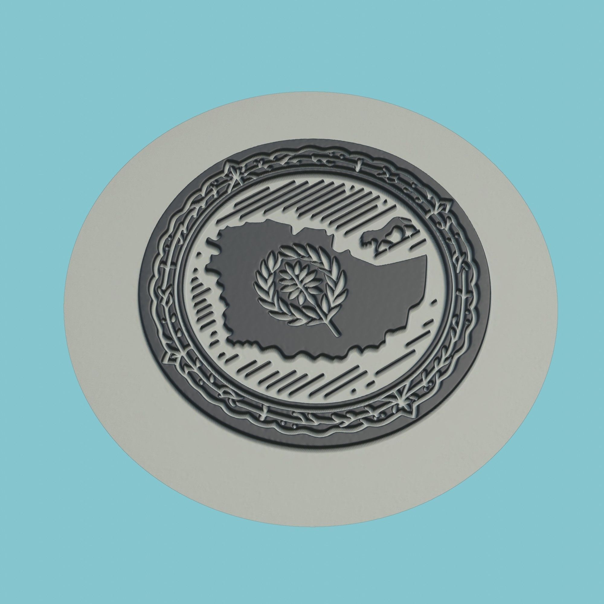 Eritrea Map Medallion 3D print model_1