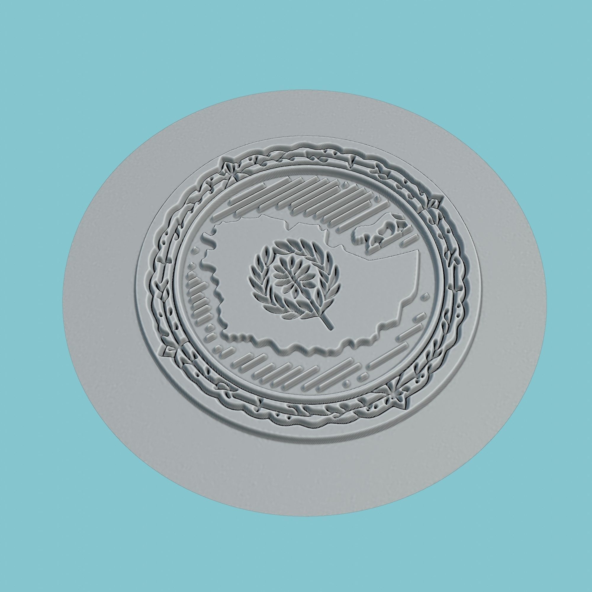Eritrea Map Medallion 3D print model_3
