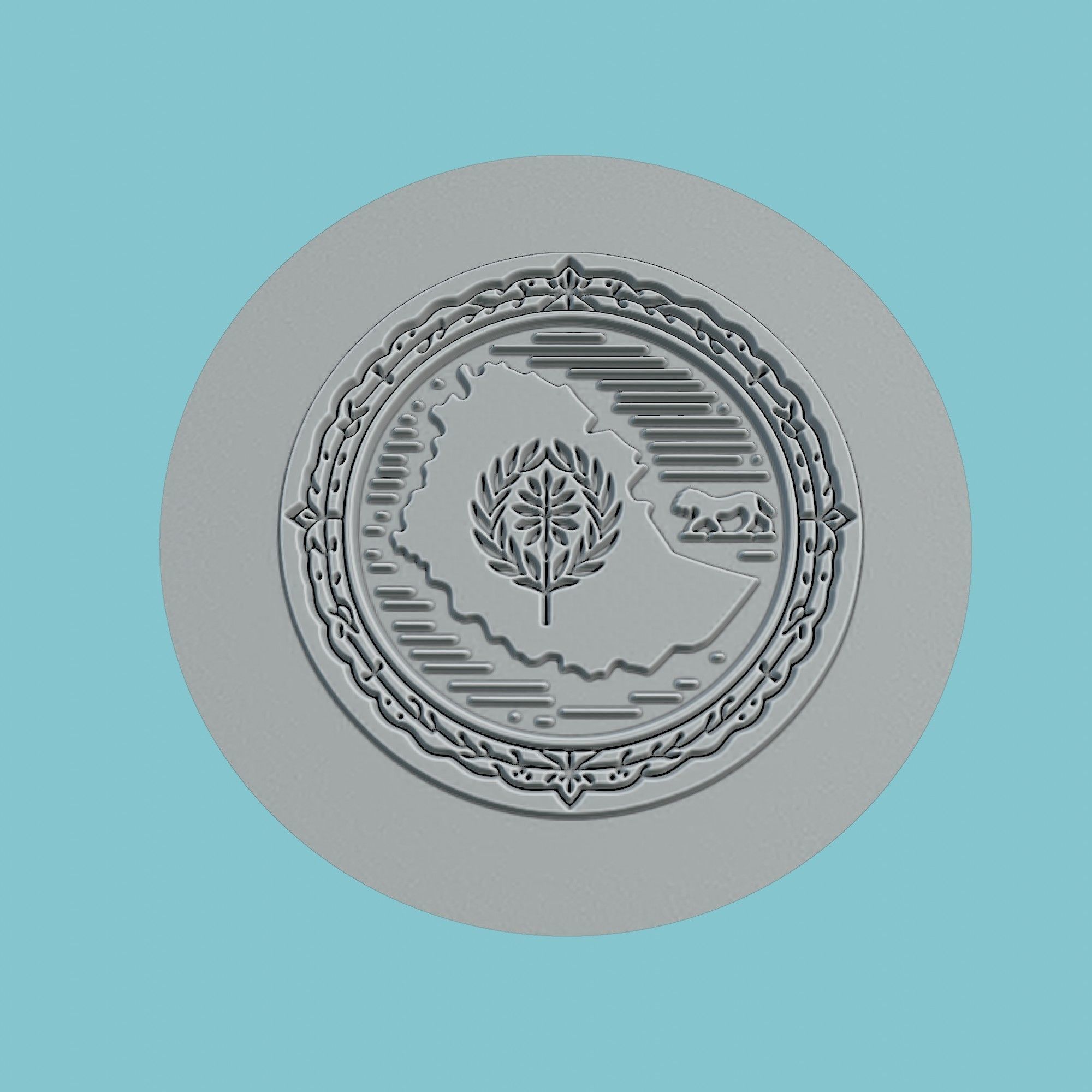 Eritrea Map Medallion 3D print model_2