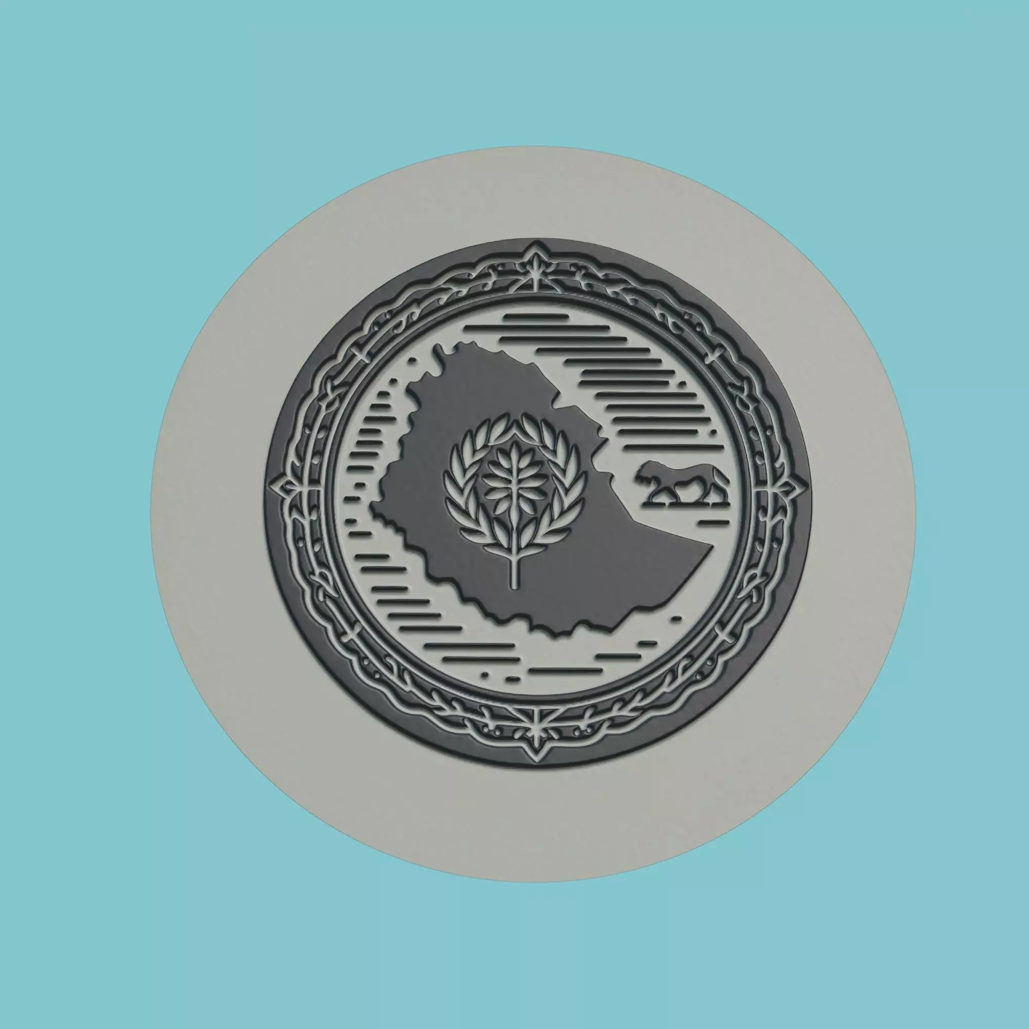 Eritrea Map Medallion 3D print model_0