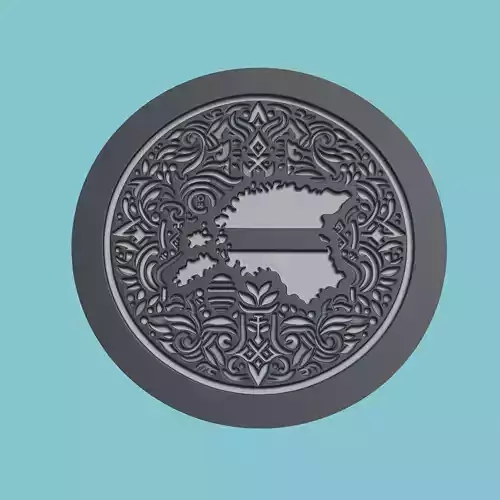 Estonia Map Medallion