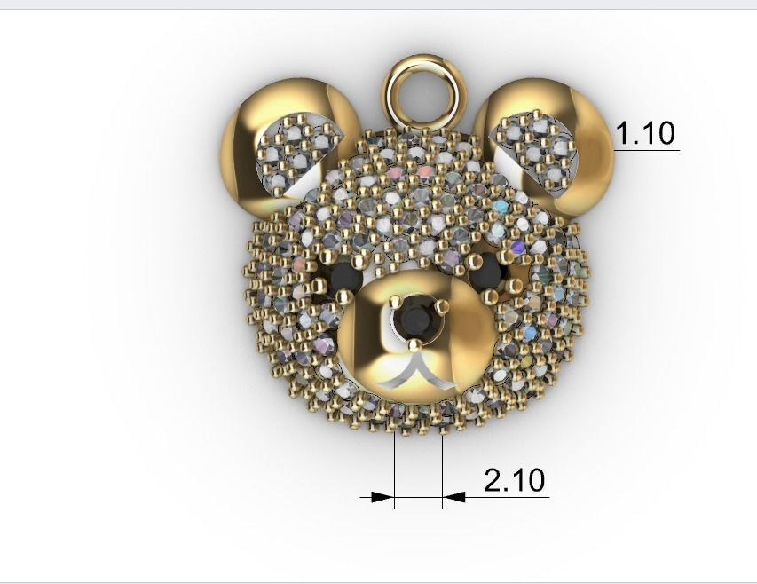 dijes- Colgante de osito  -v- 3D print model_4