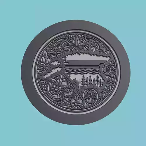 Estonia Map Medallion