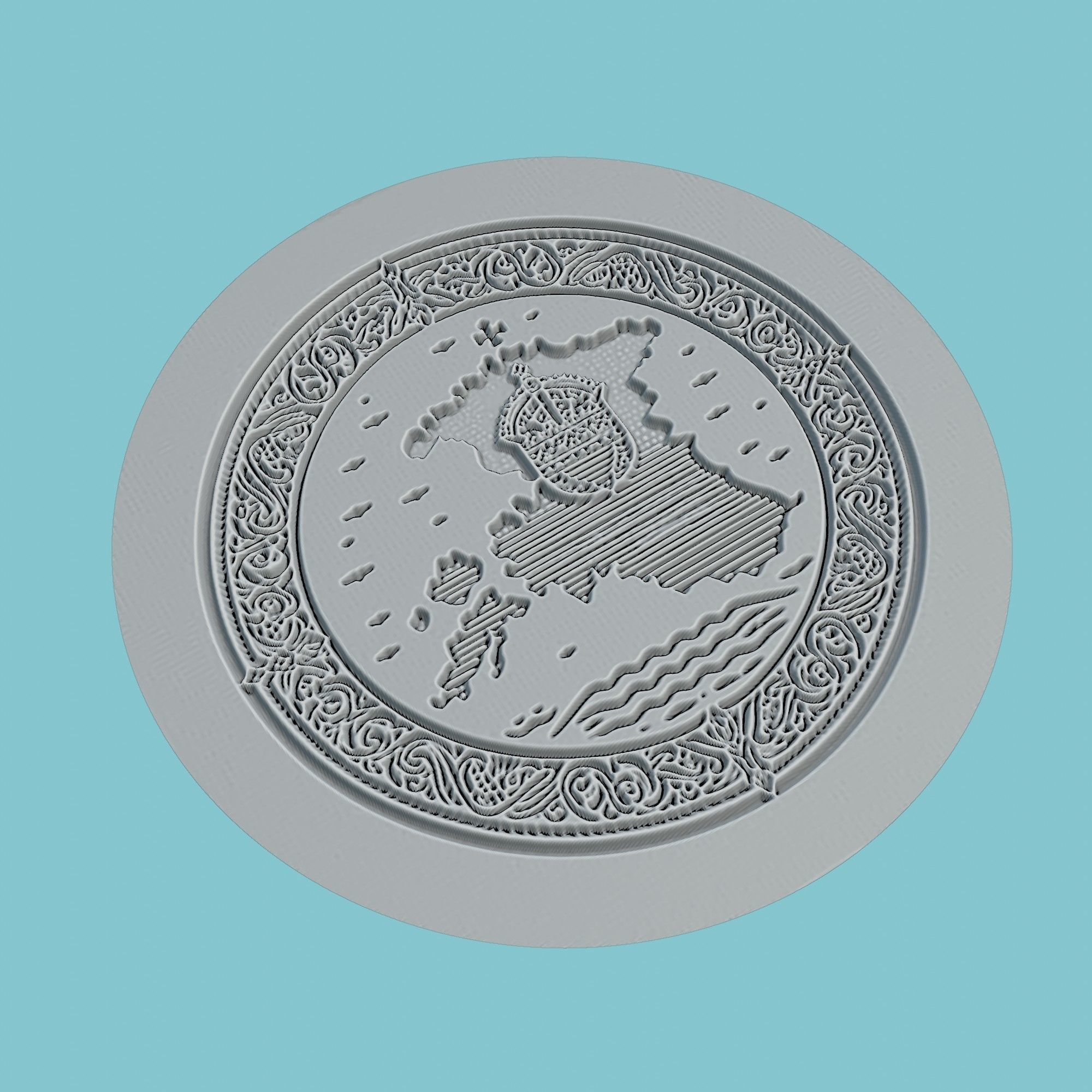 Estonia Map Medallion 3D print model_3