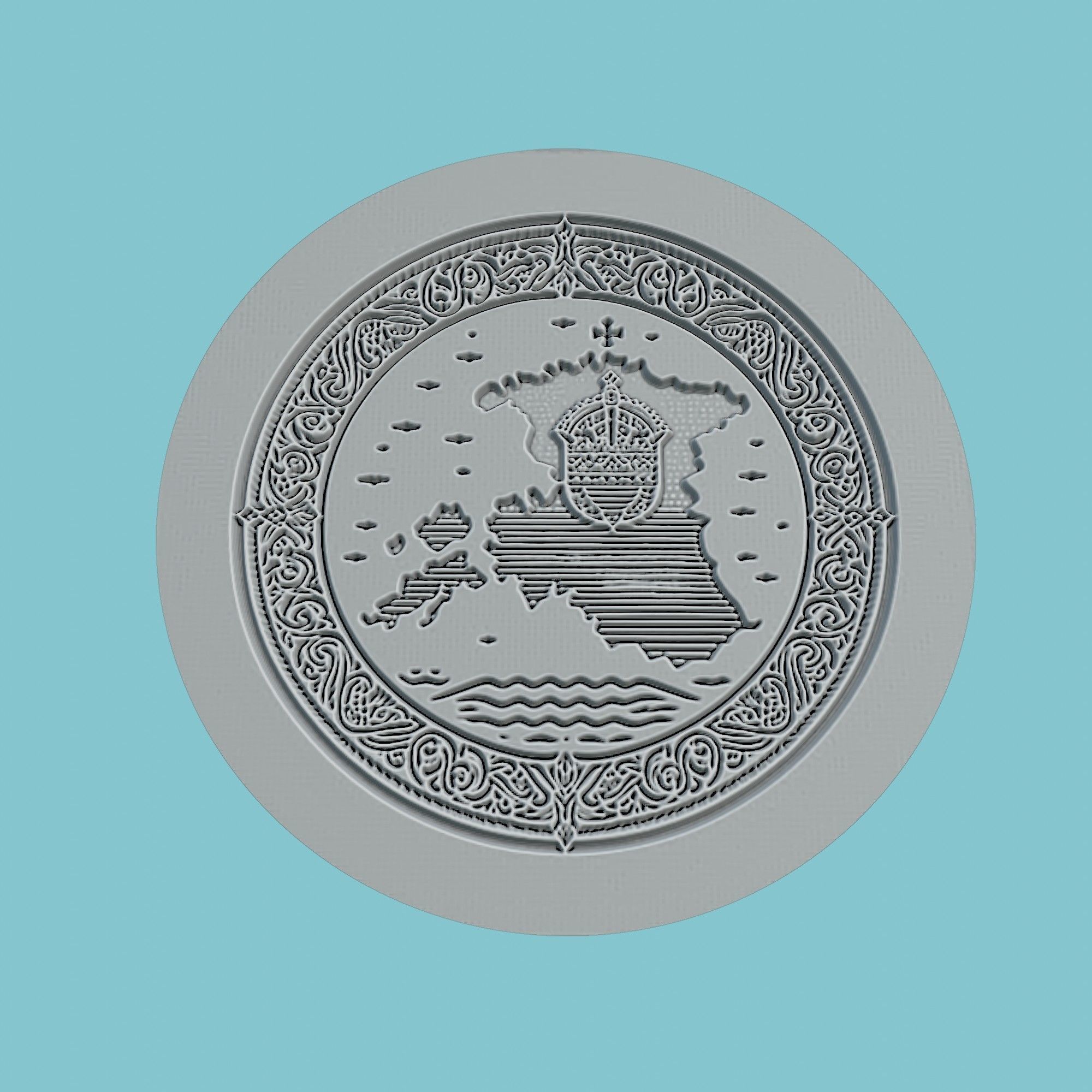 Estonia Map Medallion 3D print model_2