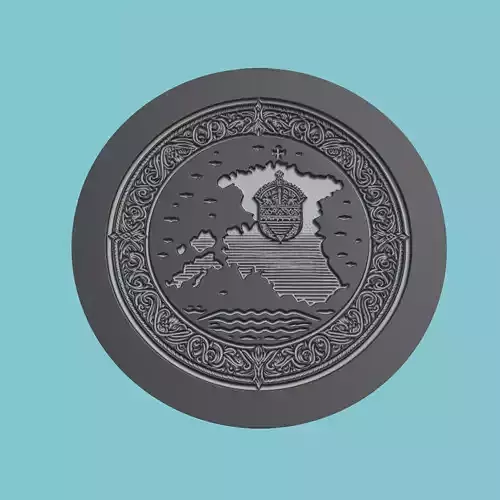 Estonia Map Medallion