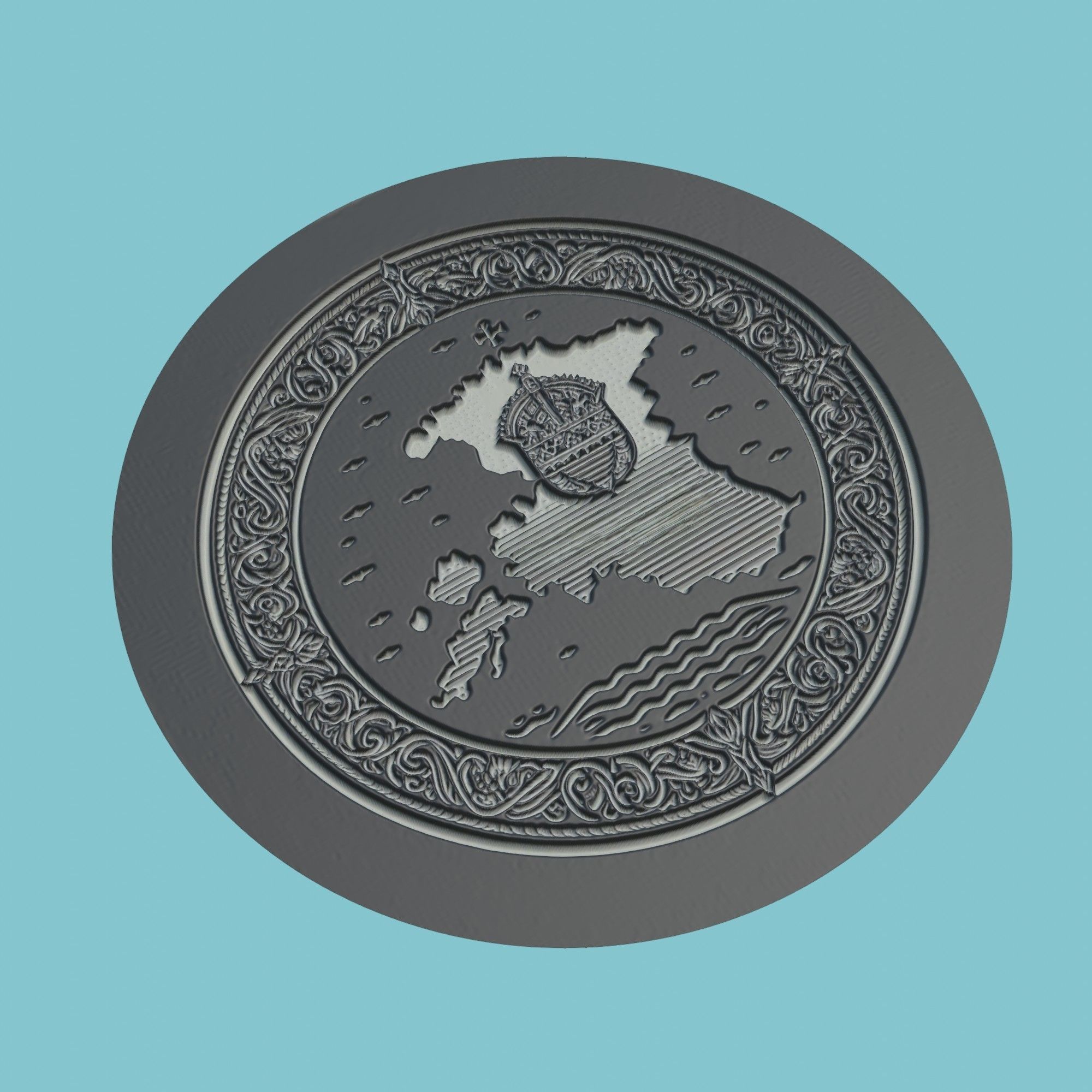 Estonia Map Medallion 3D print model_1