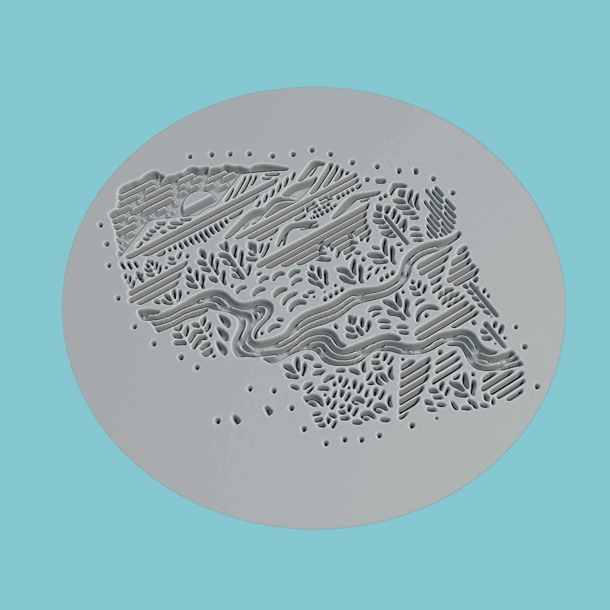 Eswatini Map Medallion 3D print model_3