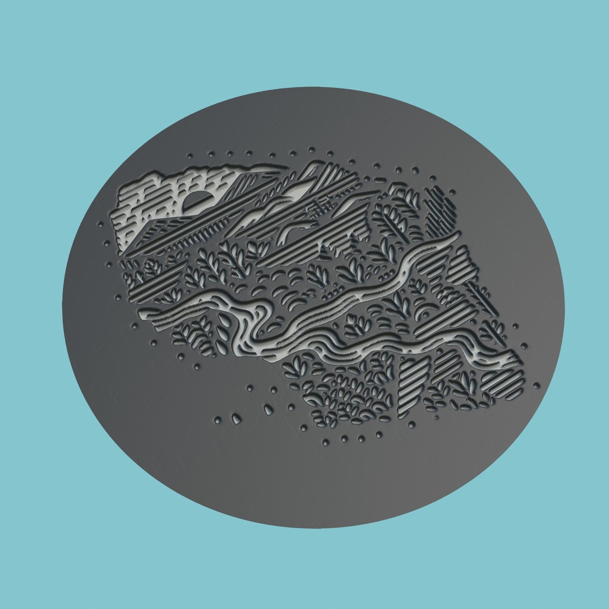 Eswatini Map Medallion 3D print model_1