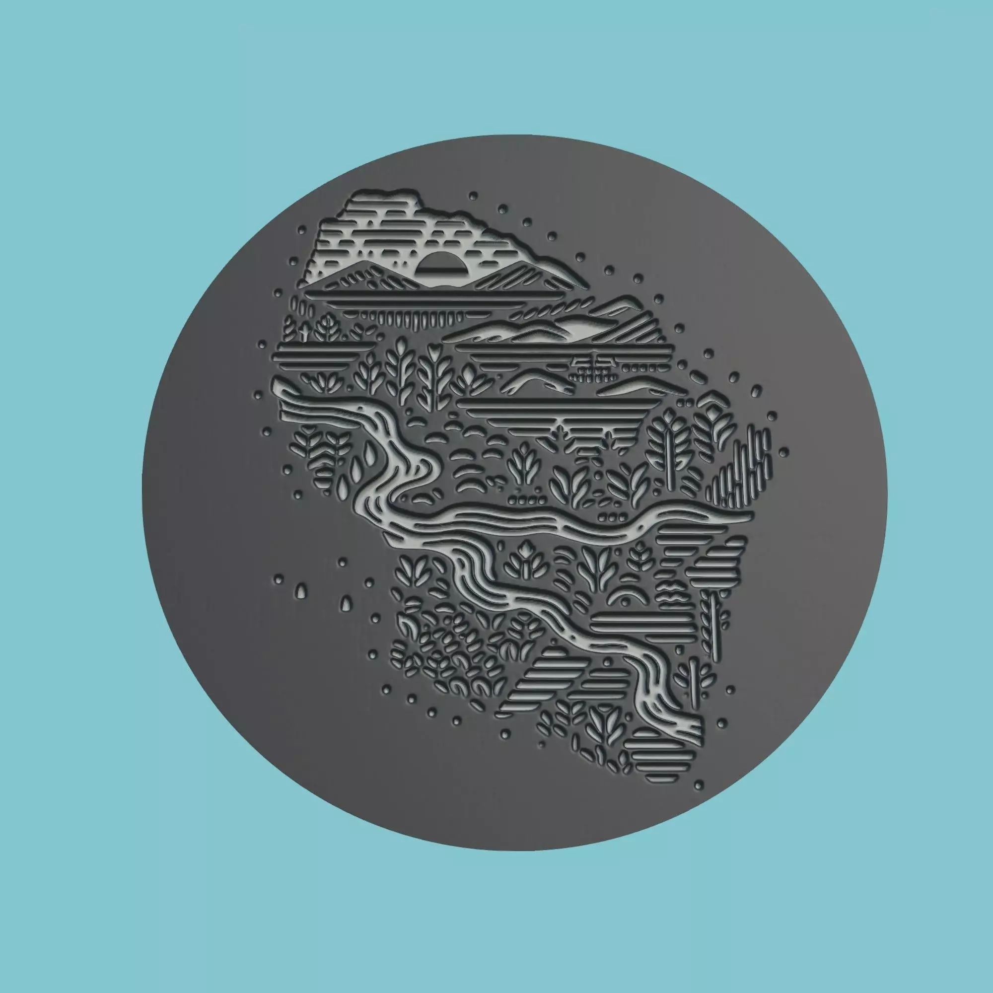 Eswatini Map Medallion 3D print model_0