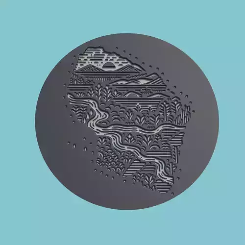 Eswatini Map Medallion