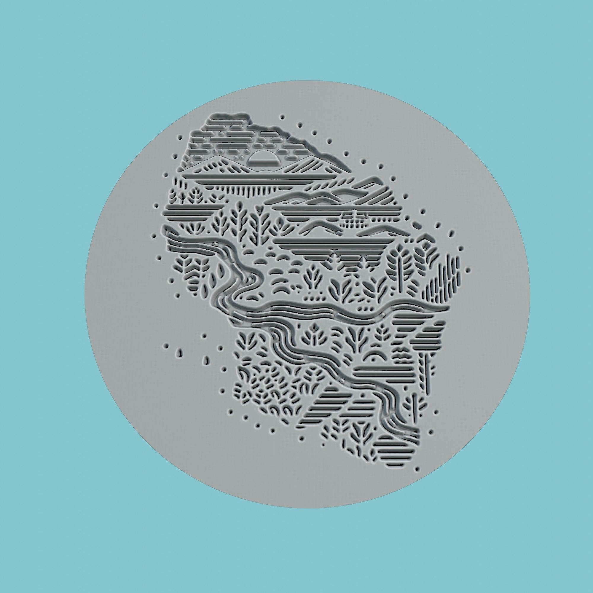 Eswatini Map Medallion 3D print model_2