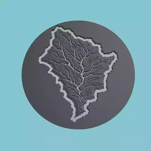 Eswatini Map Medallion 3D print model