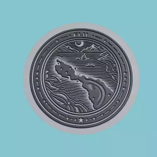Fiji Map Medallion 3D print model
