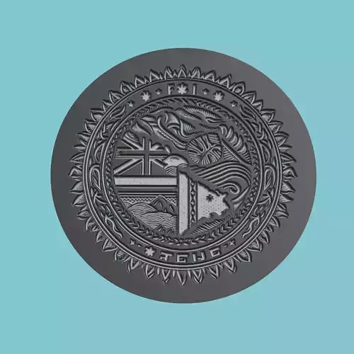 Fiji Map Medallion 3D print model