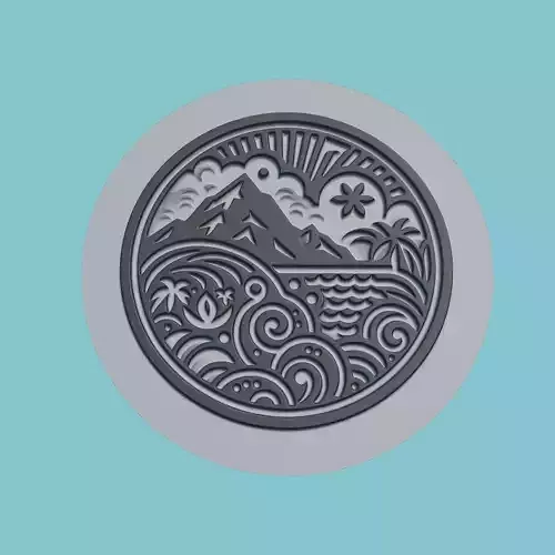 Fiji Map Medallion 3D print model