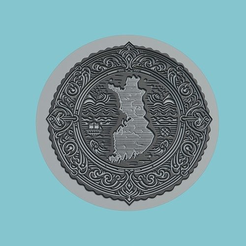 Finland Map Medallion 3D print model