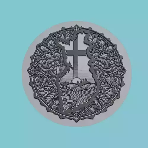 Finland Map Medallion