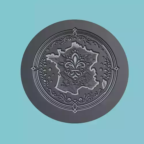 France Map Medallion