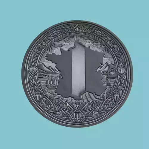 France Map Medallion 3D print model