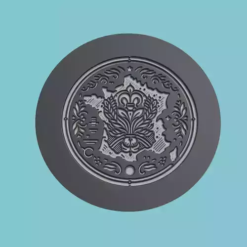 France Map Medallion