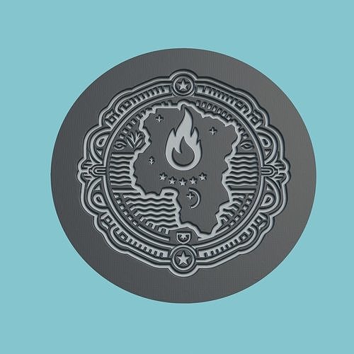 Gabon Map Medallion 3D print model